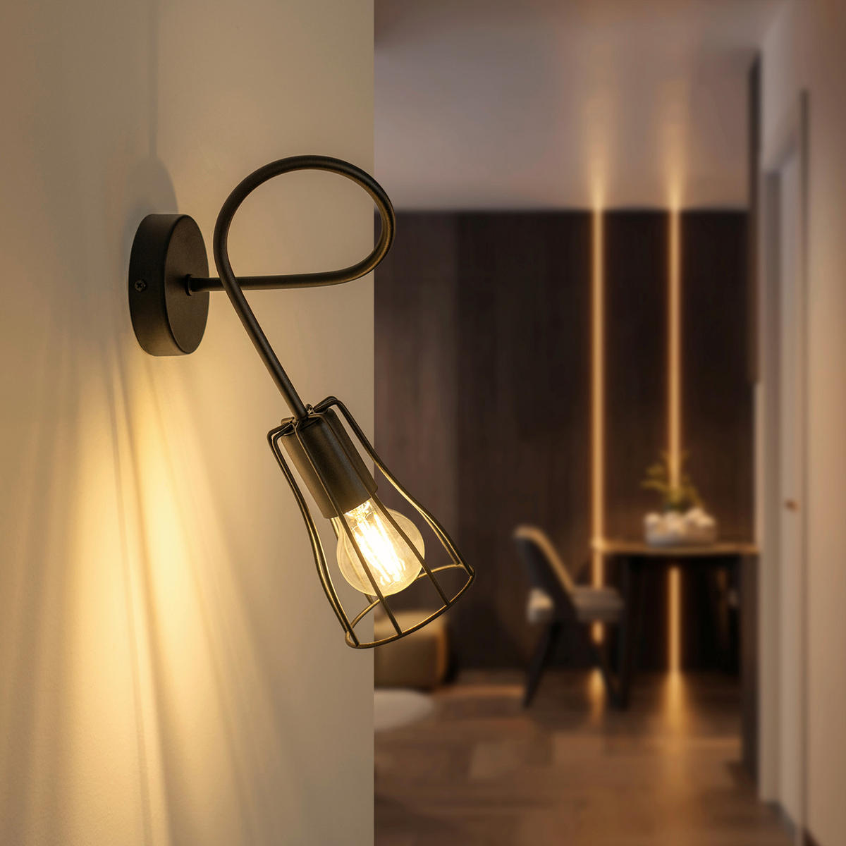 WANDLEUCHTE Oxford 20/25/35 cm  - Schwarz, KONVENTIONELL, Metall (20/25/35cm)