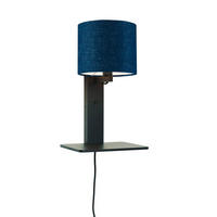 VÄGGLAMPA GOOD&MOJO  19/24/36 cm   - blå/svart, Trend, trä/textil (19/24/36cm) - Good & Mojo