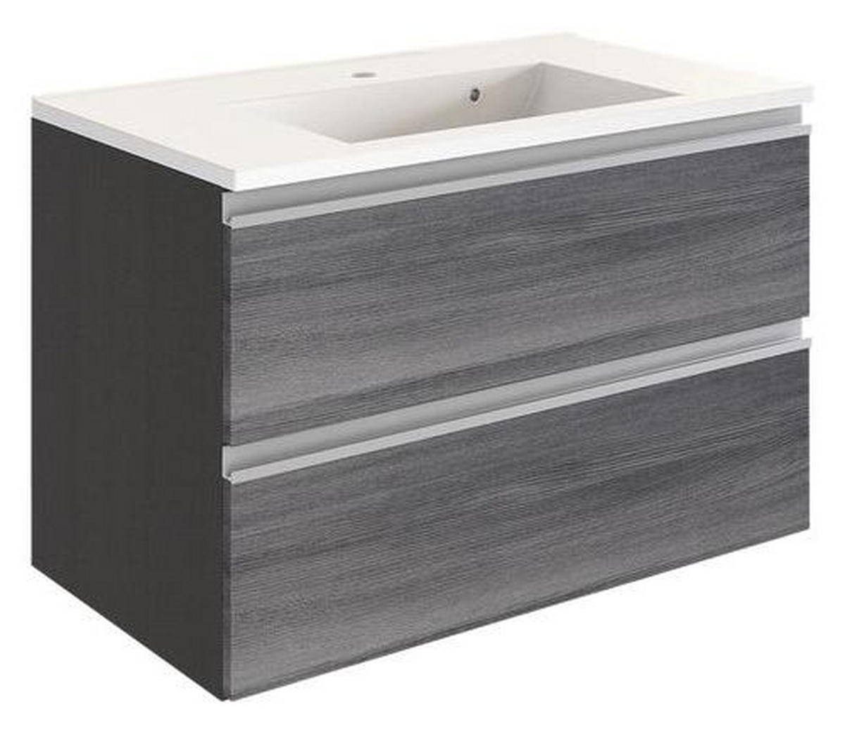 WASCHTISCHKOMBI 80 cm  - Graphitfarben/Weiß, Basics, Holzwerkstoff/Stein (80cm) - Held