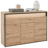 SIDEBOARD  in 130/88/38 cm  - Schwarz/Eiche Artisan, KONVENTIONELL, Holzwerkstoff (130/88/38cm) - Voleo