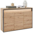 SIDEBOARD  in 130/88/38 cm  - Schwarz/Eiche Artisan, KONVENTIONELL, Holzwerkstoff (130/88/38cm) - Voleo