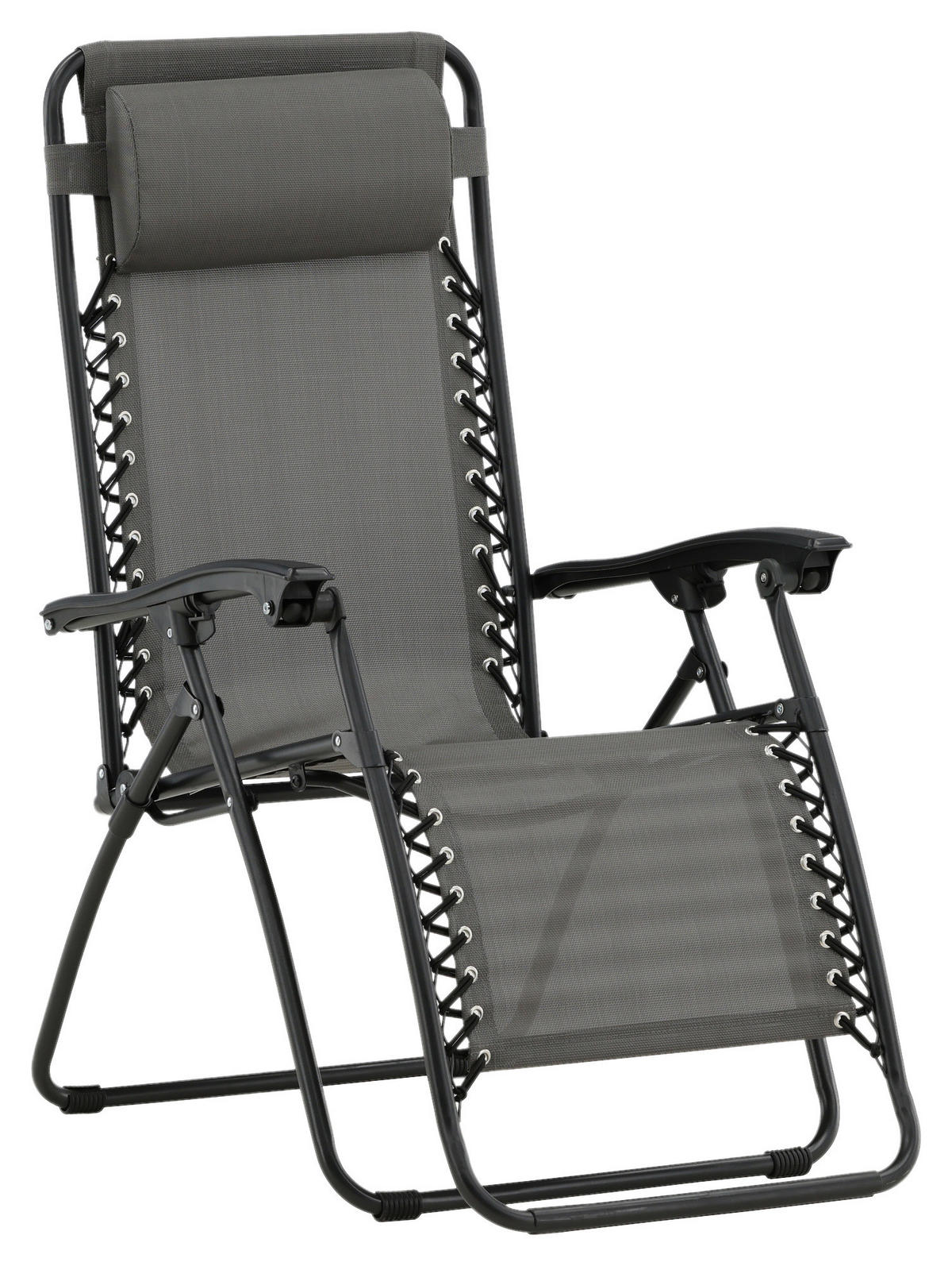 GARTEN-RELAXSESSEL 68/112/90 cm  - Grau, KONVENTIONELL, Kunststoff/Textil (68/112/90cm) - Gardenson