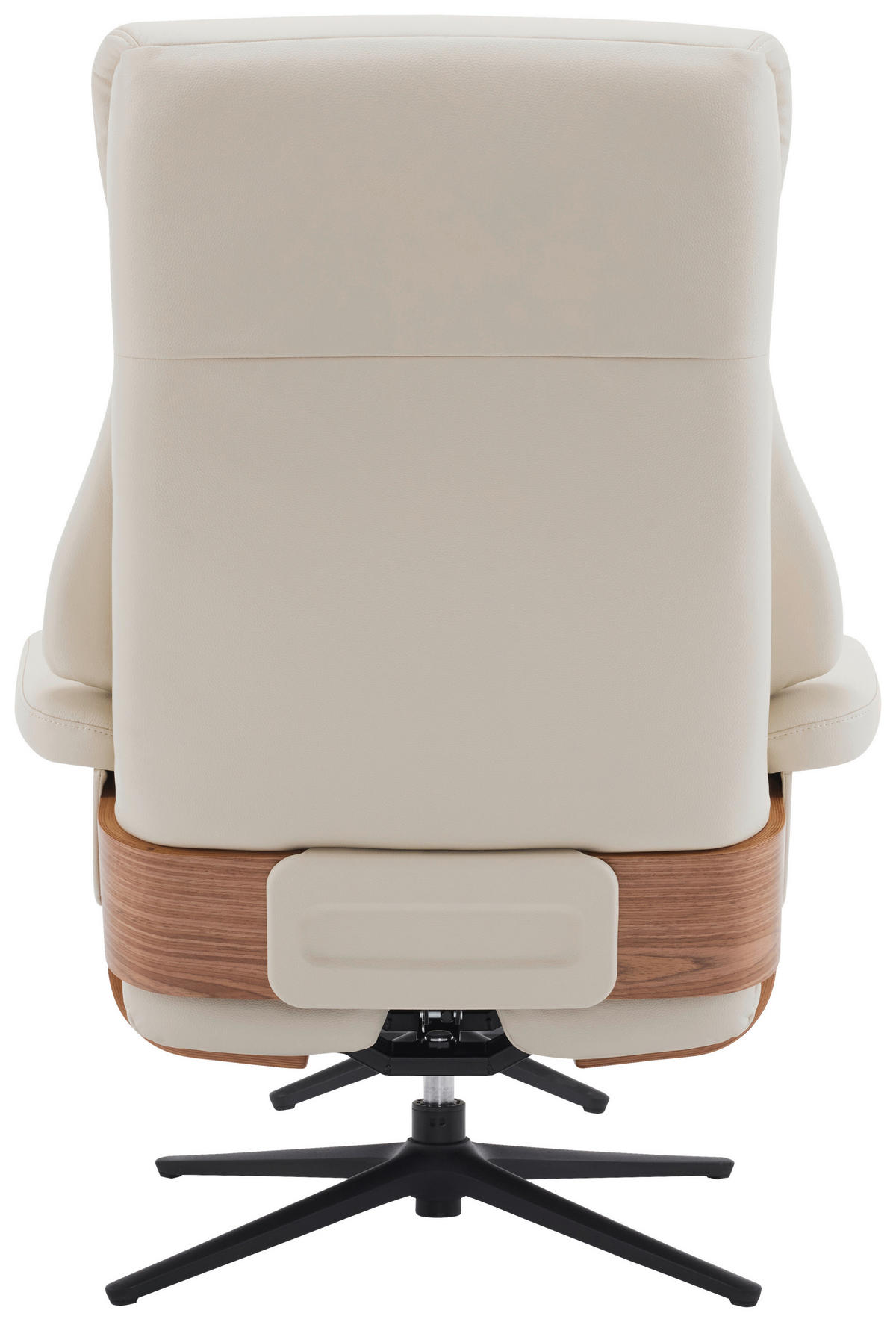 RELAXSESSELSET Lederlook Echtleder Hocker    - Beige/Schwarz, MODERN, Leder/Holz (78/111/81cm) - Livetastic