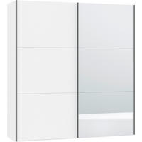 SCHWEBETÜRENSCHRANK  in Weiß, Weiß Hochglanz  - Weiß Hochglanz/Silberfarben, Design, Glas/Holzwerkstoff (202/220/65cm) - Jutzler