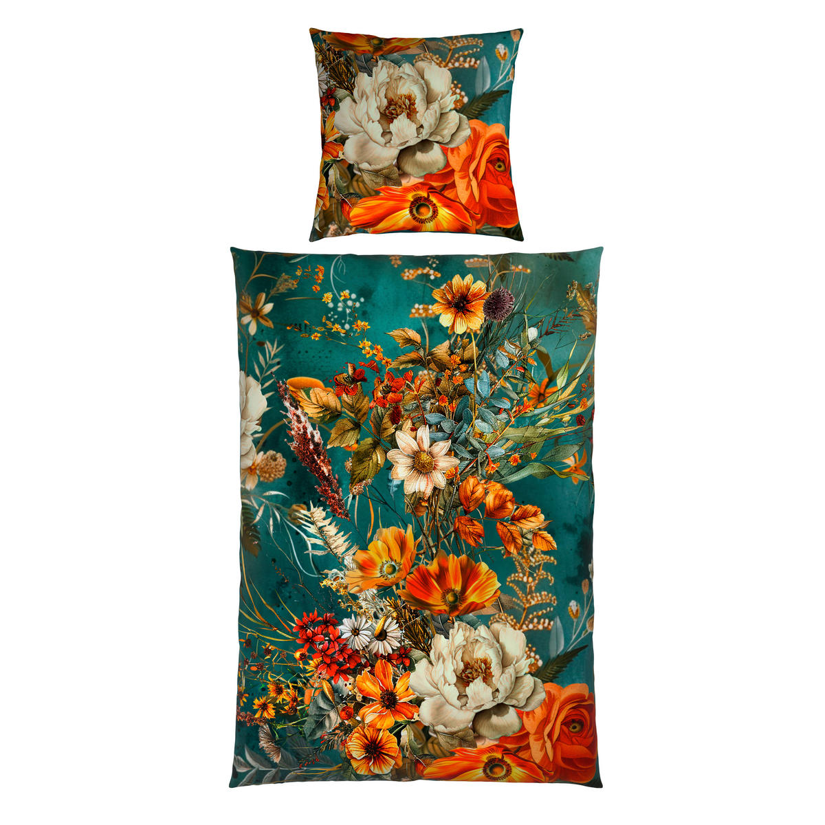 WENDEBETTWÄSCHE 2-teilig Satin  - Multicolor, Textil (135cm) - Novel