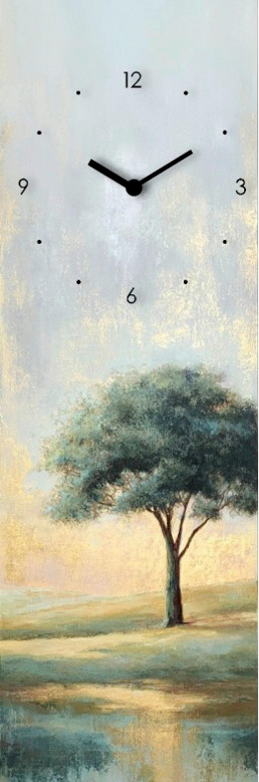 Euroart Wanduhr Elegant Tree Clock I Mehrfarbig, Weiß 20x60x3.1 cm