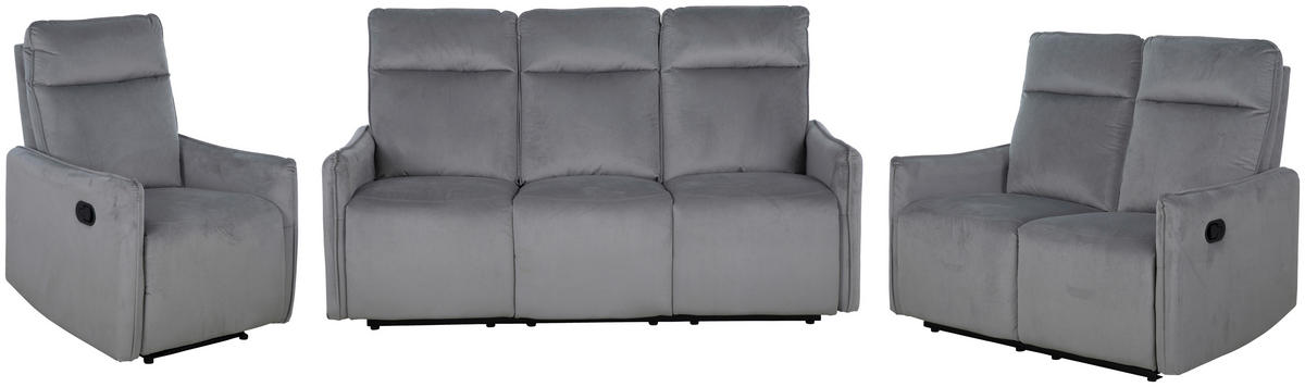 SEDACIA ZOSTAVA, textil, tmavosivá - tmavosivá, Konventionell, kov/textil (72/102/88cm) - P & B