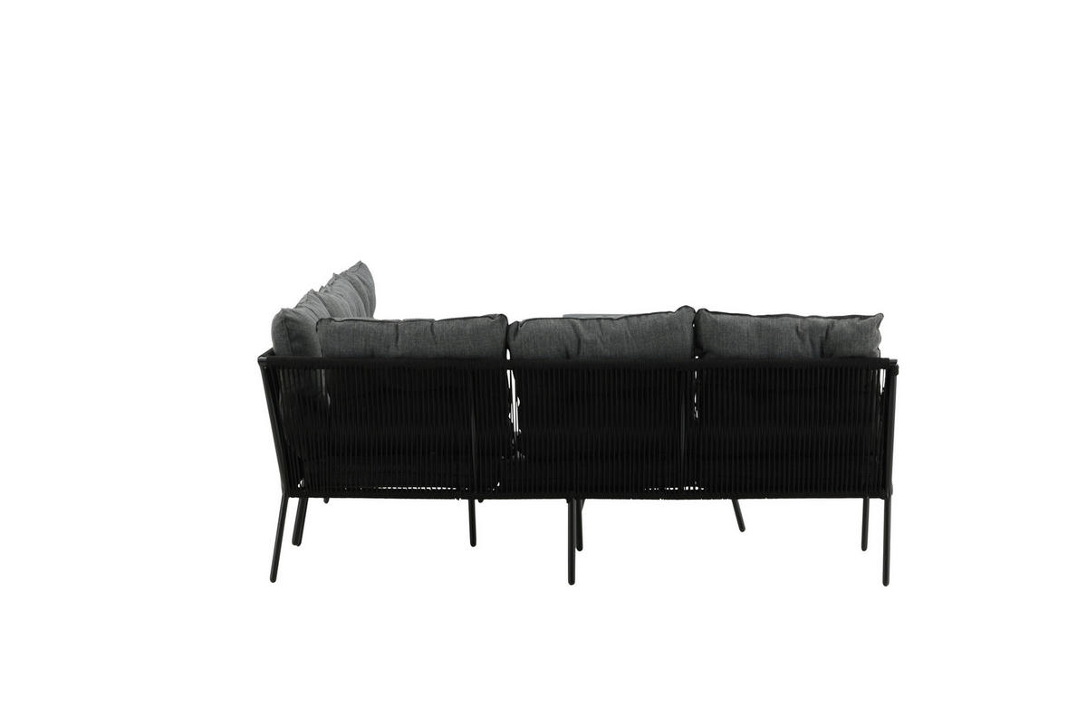 DINING-LOUNGESET 173/196 cm Stahl  - Schwarz, KONVENTIONELL, Metall (173/196cm) - Gardenson