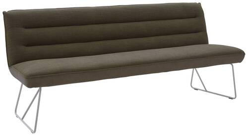 SITZBANK 218/89/68 cm Flachgewebe Braun, Edelstahlfarben  - Edelstahlfarben/Braun, Design, Textil/Metall (218/89/68cm) - Dieter Knoll