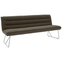 SITZBANK in Metall, Textil Braun, Edelstahlfarben  - Edelstahlfarben/Braun, Design, Textil/Metall (218/89/68cm) - Dieter Knoll