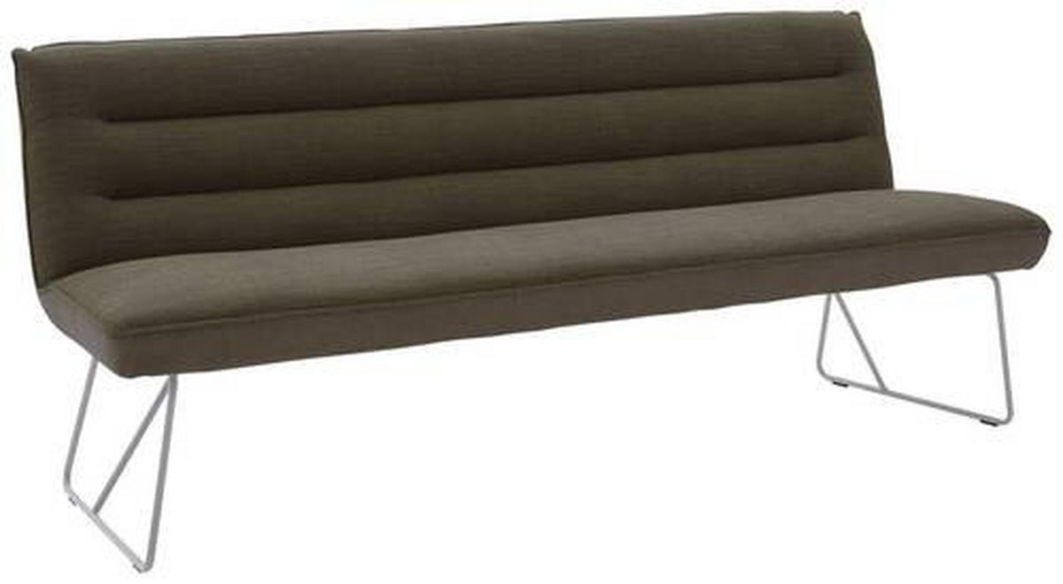 SITZBANK in Metall, Textil Braun, Edelstahlfarben  - Edelstahlfarben/Braun, Design, Textil/Metall (218/89/68cm) - Dieter Knoll