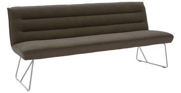 SITZBANK 208/89/68 cm  in Braun, Edelstahlfarben  - Edelstahlfarben/Braun, Design, Textil/Metall (208/89/68cm) - Dieter Knoll