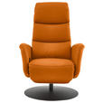 RELAXSESSEL in Leder Orange  - Schwarz/Orange, Design, Leder/Metall (76/108/86cm) - Dieter Knoll