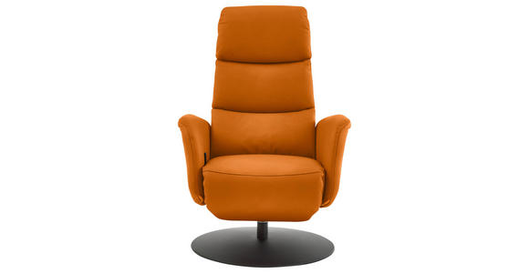 RELAXSESSEL in Leder Orange  - Schwarz/Orange, Design, Leder/Metall (76/108/86cm) - Dieter Knoll