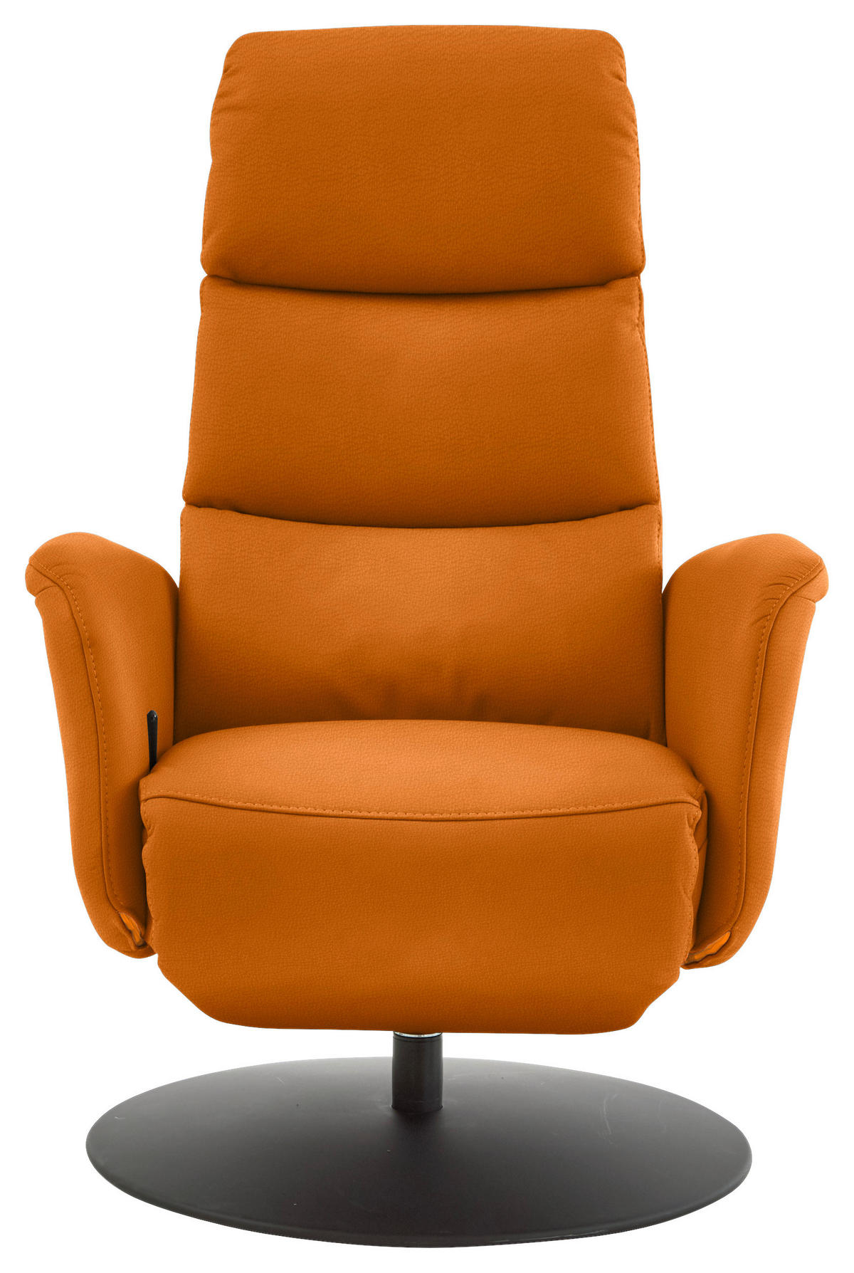 RELAXSESSEL in Leder Orange  - Schwarz/Orange, Design, Leder/Metall (76/108/86cm) - Dieter Knoll