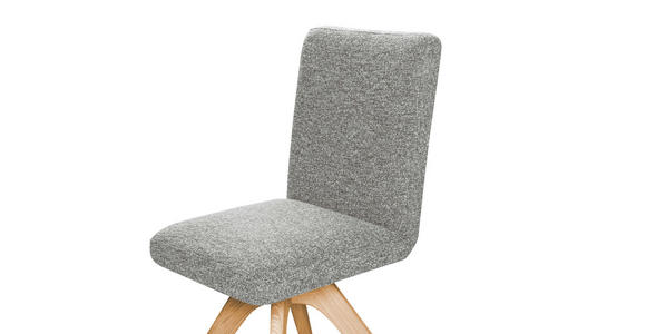 STUHL  Stoffauswahl, Typenauswahl Webstoff  - Eichefarben/Hellgrau, KONVENTIONELL, Holz/Textil (47/89/60cm) - Linea Natura