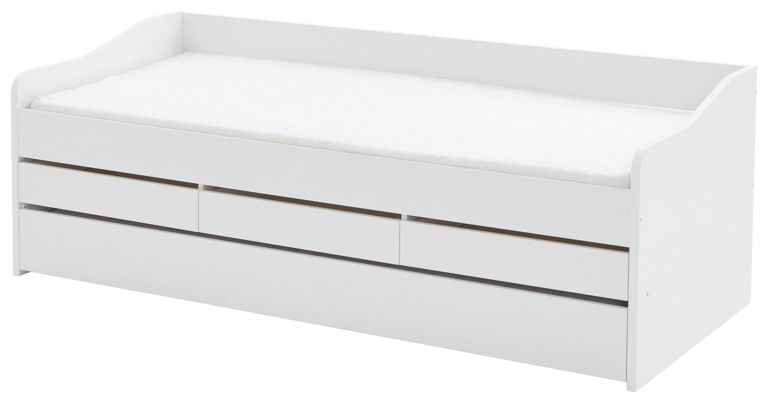 AUSZIEHBETT 90-180/200 cm  in Weiß  - Weiß, KONVENTIONELL, Holz/Holzwerkstoff (90-180/200cm) - Carryhome