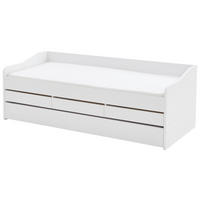 AUSZIEHBETT 90-180/200 cm  in Weiß  - Weiß, KONVENTIONELL, Holz/Holzwerkstoff (90-180/200cm) - Carryhome