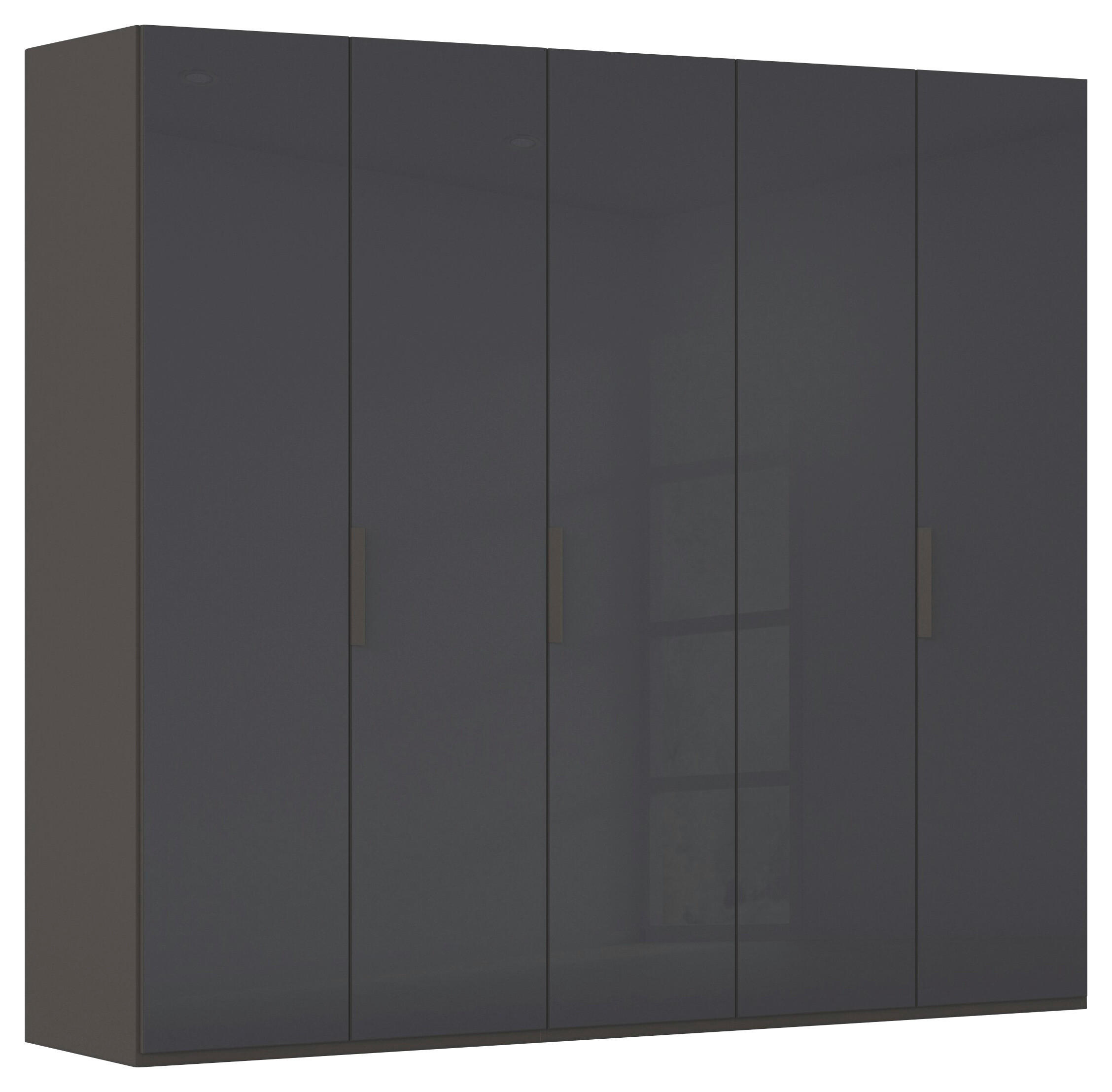 DREHTÜRENSCHRANK 251/223/60 cm,  in Graphitfarben, 5-türig  - Graphitfarben, Basics, Glas/Holzwerkstoff (251/223/60cm) - Novel