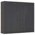 DREHTÜRENSCHRANK 251/235/61 cm,  in Graphitfarben, 5-türig  - Graphitfarben, Basics, Glas/Holzwerkstoff (251/235/61cm) - Novel