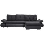 ECKSOFA in Webstoff Dunkelgrau  - Chromfarben/Dunkelgrau, Design, Kunststoff/Textil (302/187cm) - Carryhome