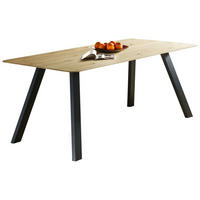 ESSTISCH Eiche massiv rechteckig Schwarz, Eichefarben  - Eichefarben/Schwarz, LIFESTYLE, Holz/Metall (200/100/75cm) - Linea Natura