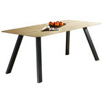 ESSTISCH Schwarz, Eichefarben rechteckig  in verschiedenen Größen erhältlich, Variantenauswahl  - Eichefarben/Schwarz, LIFESTYLE, Holz/Metall (160/90/75cm) - Linea Natura