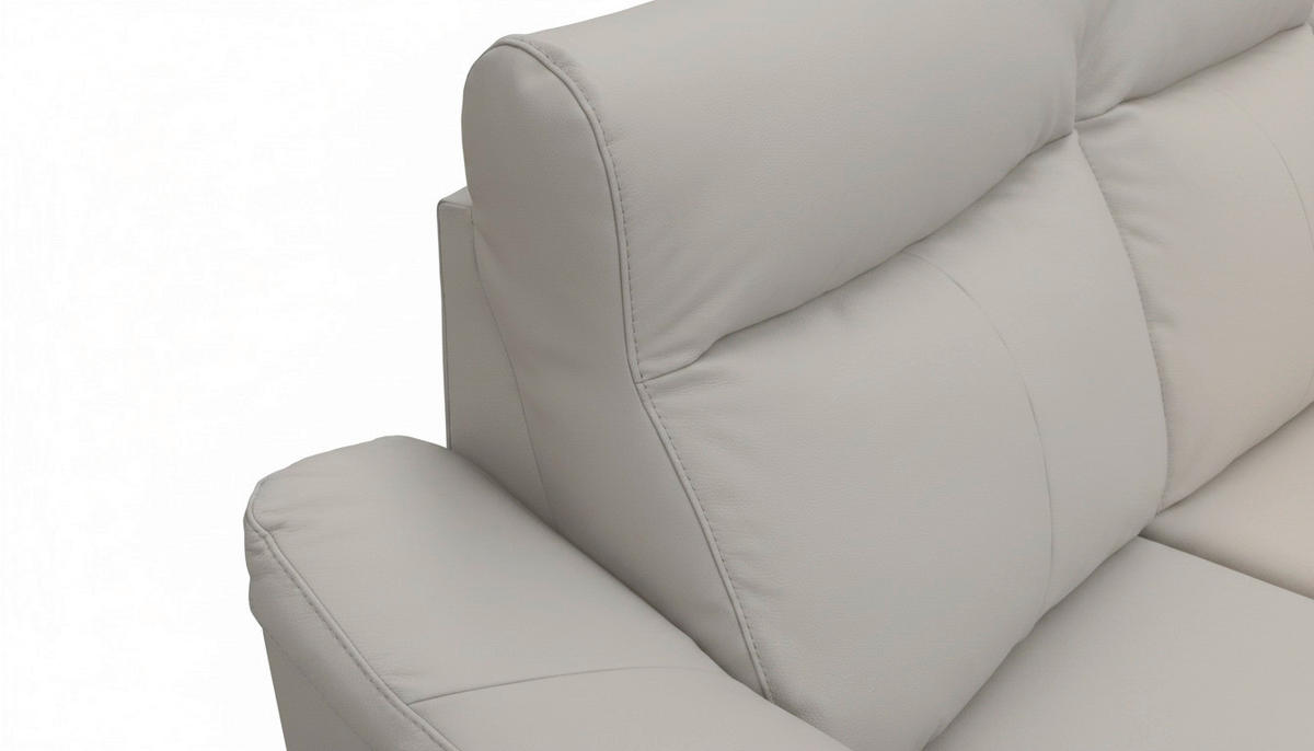 ECKSOFA Echtleder Platinfarben  - Platinfarben/Wengefarben, Design, Leder/Holz (260/229cm) - Livetastic
