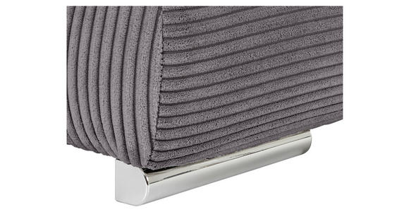WOHNLANDSCHAFT  in Cord Graphitfarben  - Chromfarben/Graphitfarben, KONVENTIONELL, Kunststoff/Textil (180/376/180cm) - Carryhome