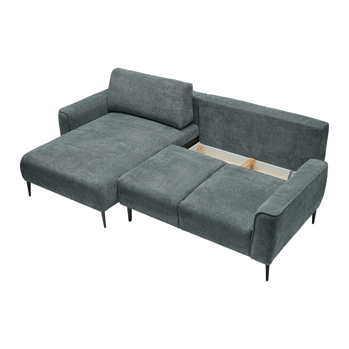 HÖRNSOFFA i vävt tyg mörkgrön  - svart/mörkgrön, Modern, metall/textil (164/255cm) - MID.YOU