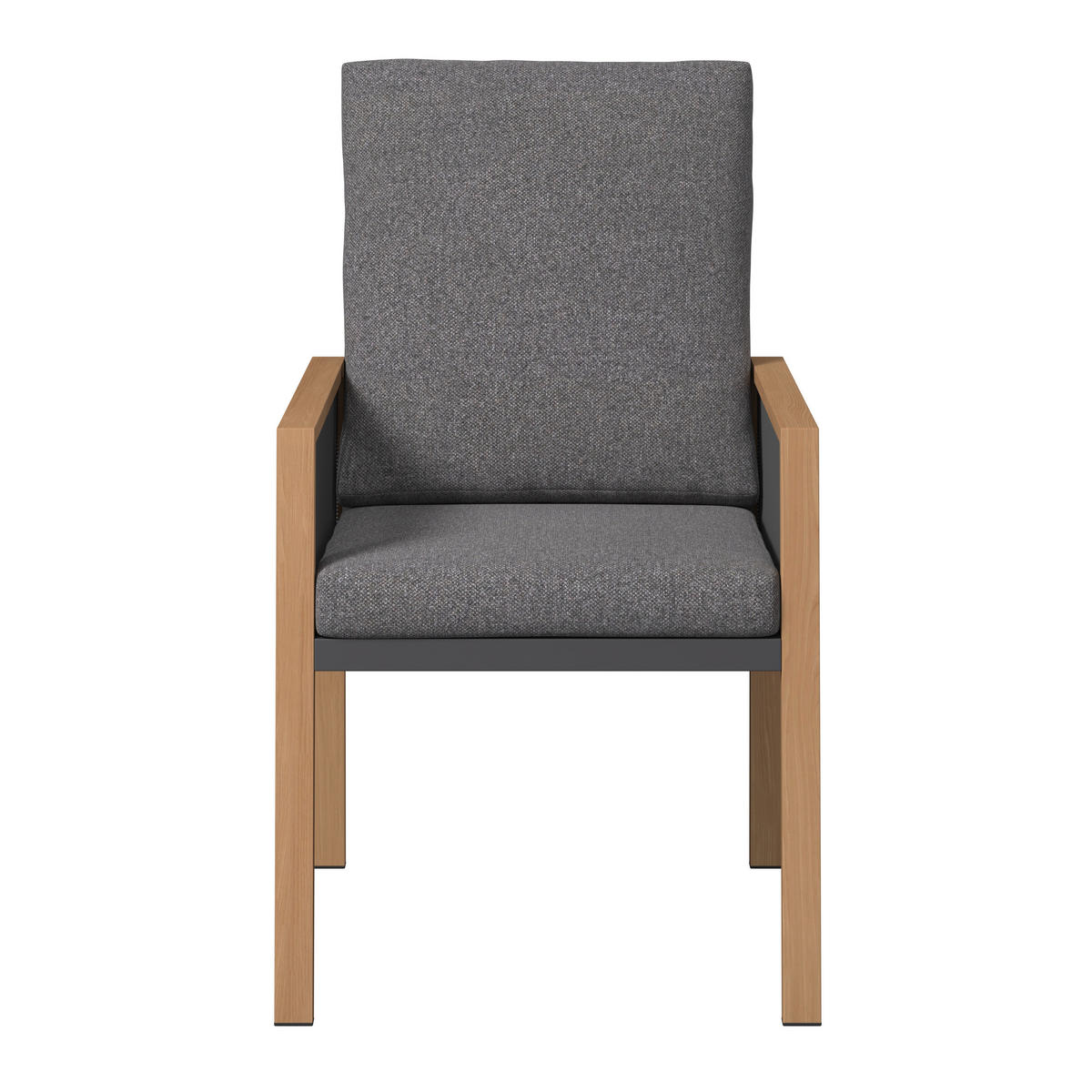 DINING-LOUNGESET 6-teilig  - Anthrazit/Naturfarben, MODERN, Glas/Textil (202.5/74/80cm) - Ambia Garden