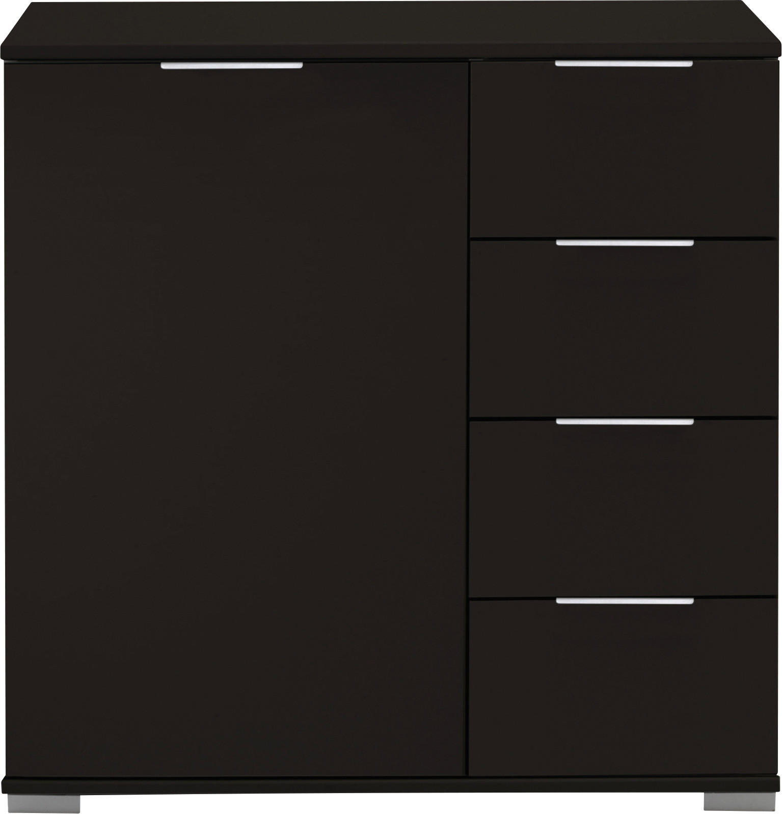 KOMODA, barve grafita  - barve kroma/barve aluminija, Design, kovina/umetna masa (81/83/41cm) - Carryhome