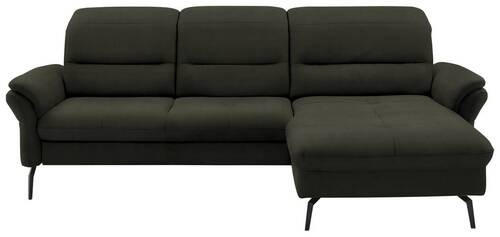ECKSOFA in Flachgewebe Dunkelgrün  - Dunkelgrün/Schwarz, Konventionell, Textil/Metall (260/181cm) - Beldomo Speed