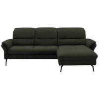 ECKSOFA in Flachgewebe Dunkelgrün  - Dunkelgrün/Schwarz, Konventionell, Textil/Metall (260/181cm) - Beldomo Speed