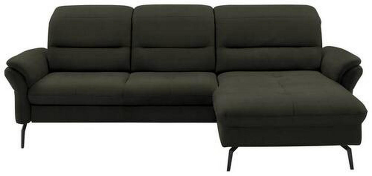 ECKSOFA in Flachgewebe Dunkelgrün  - Dunkelgrün/Schwarz, Konventionell, Textil/Metall (260/181cm) - Beldomo Speed