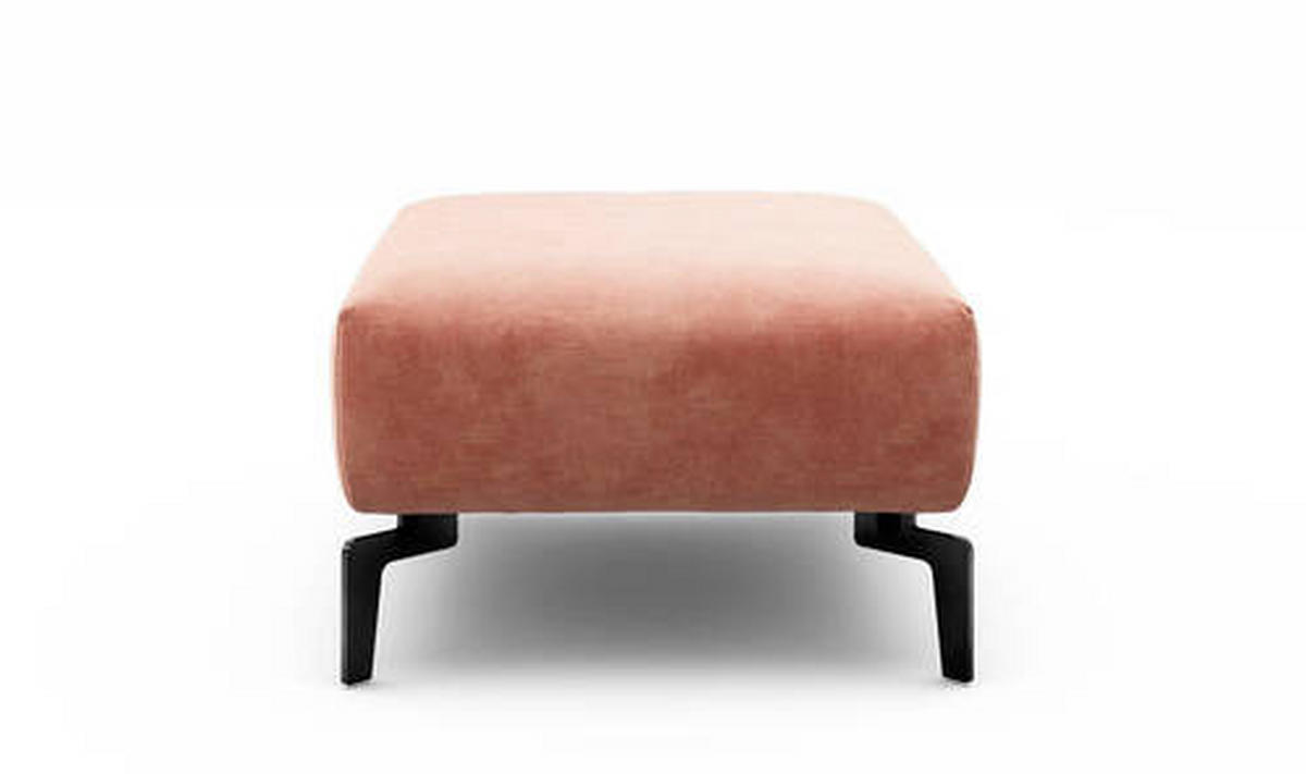 HOCKER in Textil Rosa  - Schwarz/Rosa, Design, Textil/Metall (90/70/46cm) - SENSOO