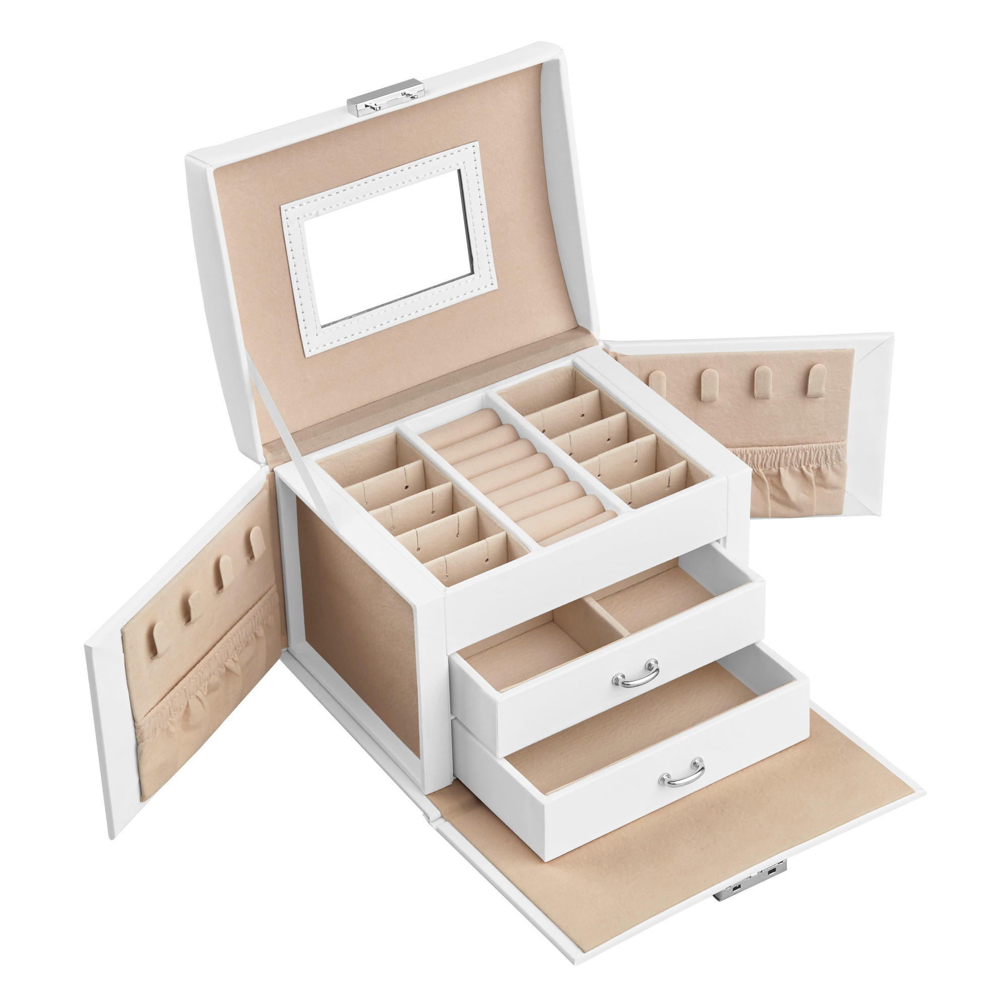 SCHMUCKKÄSTCHEN - Weiß, LIFESTYLE, Holzwerkstoff (18/13,5/14cm)
