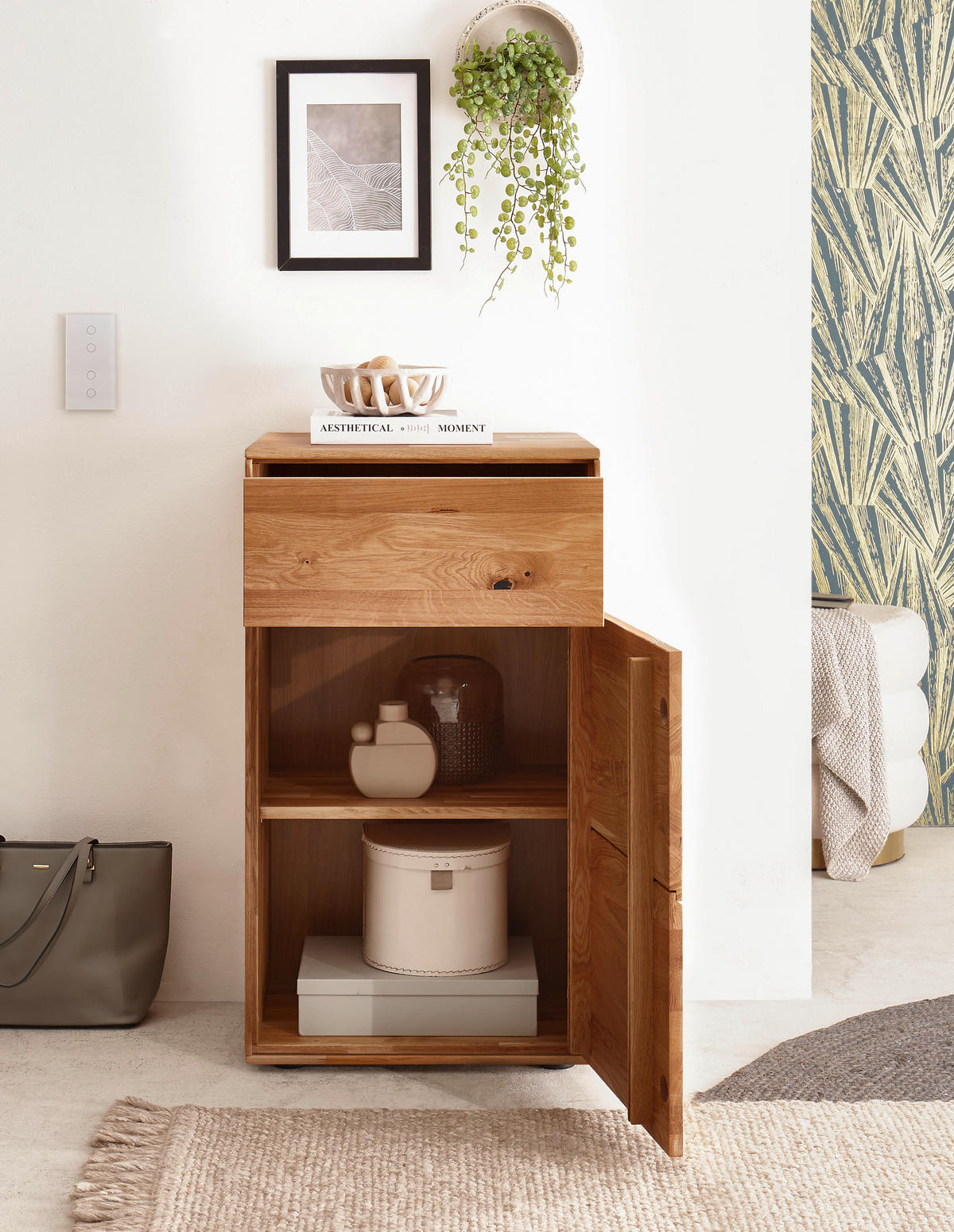 KOMMODE , 51/89/40 cm, 1 Schublade(n)  - Wildeiche, Design, Holz (51/89/40cm) - Livetastic