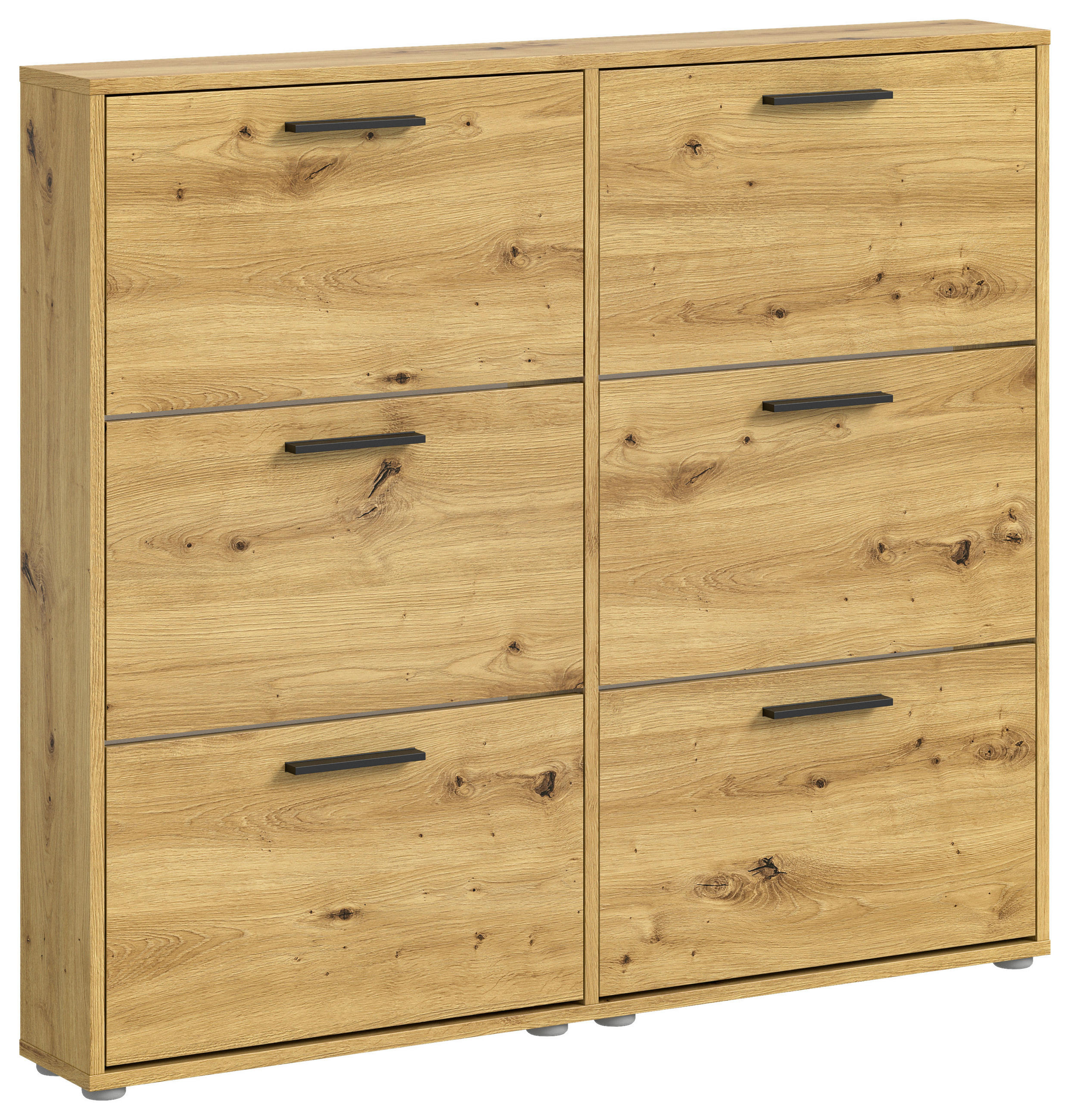 CIPELARNIK SA NAGIBNIM VRATIMA  hrast artisan  pločasti materijal     - siva/crna, Dizajnerski, pločasti materijal/plastika (116/103/17cm) - Carryhome