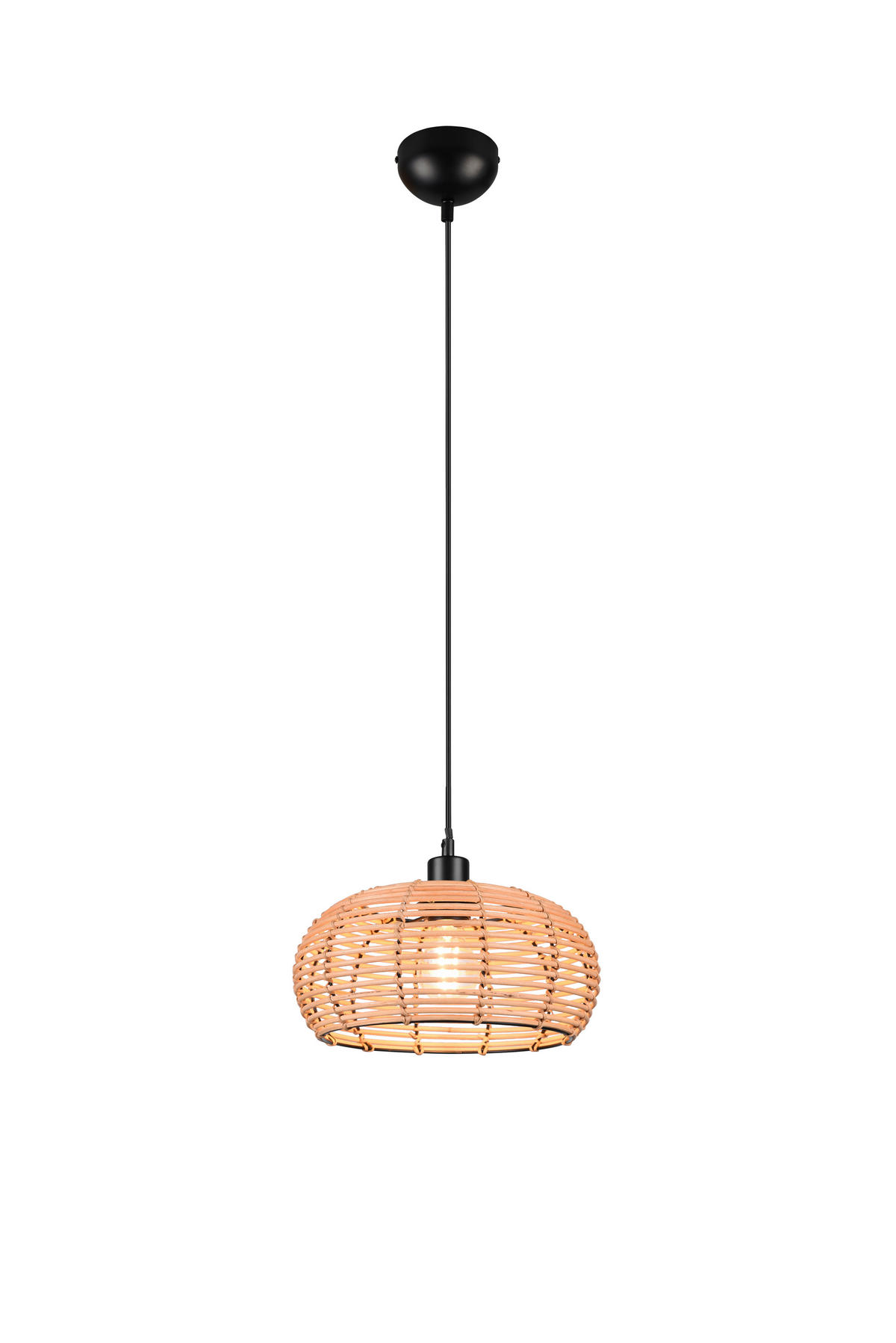 HÄNGELEUCHTE 29/150 cm    - Schwarz/Braun, Natur, Holz/Metall (29/150cm) - Trio Leuchten