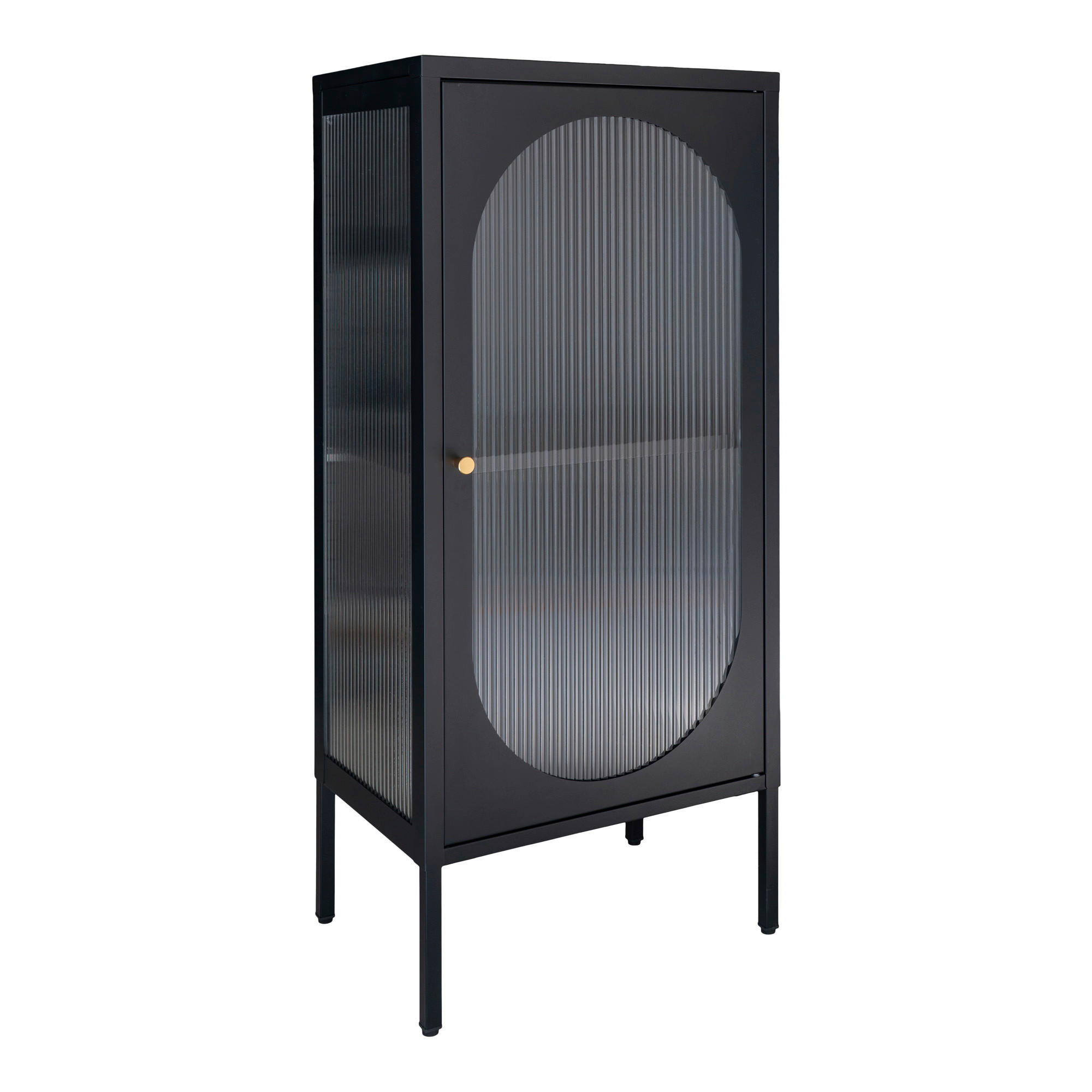 GARDEROBENSCHRANK ADELAIDE  in 50/110/50 cm  - Transparent/Messingfarben, Design, Glas/Metall (50/110/50cm) - MID.YOU