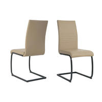 STUHL-SET 2 Stück  in Lederlook  - Taupe/Schwarz, Design, Kunststoff/Textil (42/97/59cm) - Livetastic