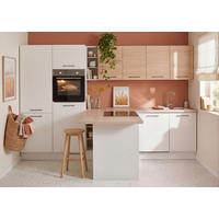ECKKÜCHE Girona 325/184 cm  in Weiß, Eichefarben  - Eichefarben/Beige, Basics, Holzwerkstoff/Metall (325/184cm) - P & B