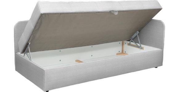 LIEGE  in Cord Hellgrau  - Hellgrau/Schwarz, Basics, Kunststoff/Textil (205/90/95cm) - Xora