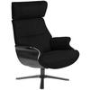 RELAXSESSEL in Holz, Leder Schwarz  - Schwarz, Design, Leder/Holz (79/111/83cm) - Conform
