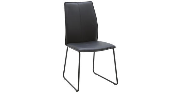 STUHL in Metall, Leder Schwarz - Schwarz, Design, Leder/Metall (46/93/57cm) - Dieter Knoll