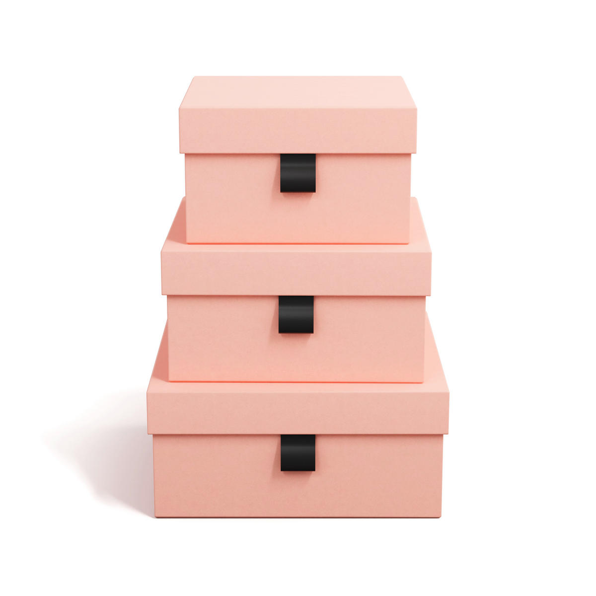 TÁROLÓDOBOZSZETT 23/23/12 cm  - pink, Basics, karton/papír (23/23/12cm)