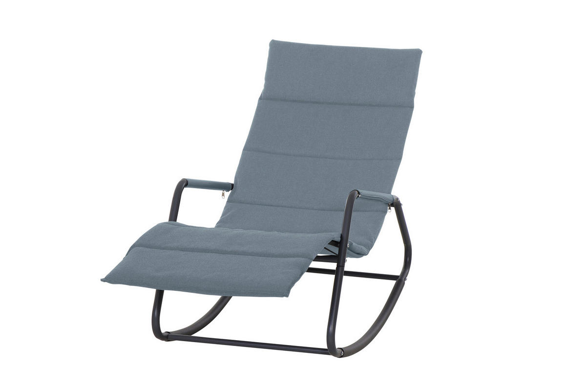 GARTEN-RELAXLIEGE 57/81/143 cm  - Blaugrau, KONVENTIONELL, Kunststoff/Textil (57/81/143cm) - Siena Garden
