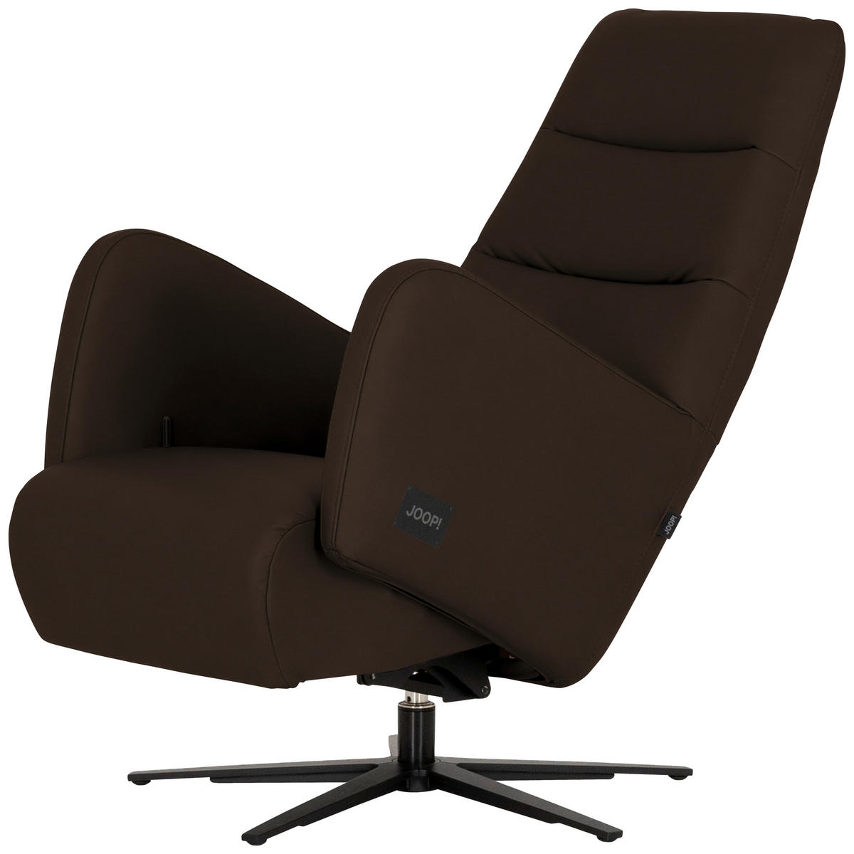 RELAXSESSEL Leder Dunkelbraun  - Dunkelbraun/Schwarz, Modern, Leder/Metall (66/110/83cm) - Joop!