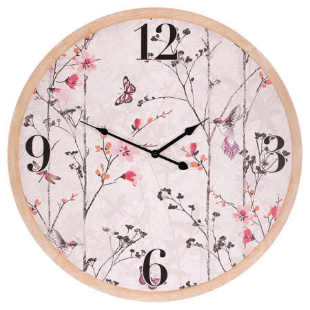 NÁSTENNÉ HODINY, pink, 58 cm - pink, Trend, kompozitné drevo (58cm)